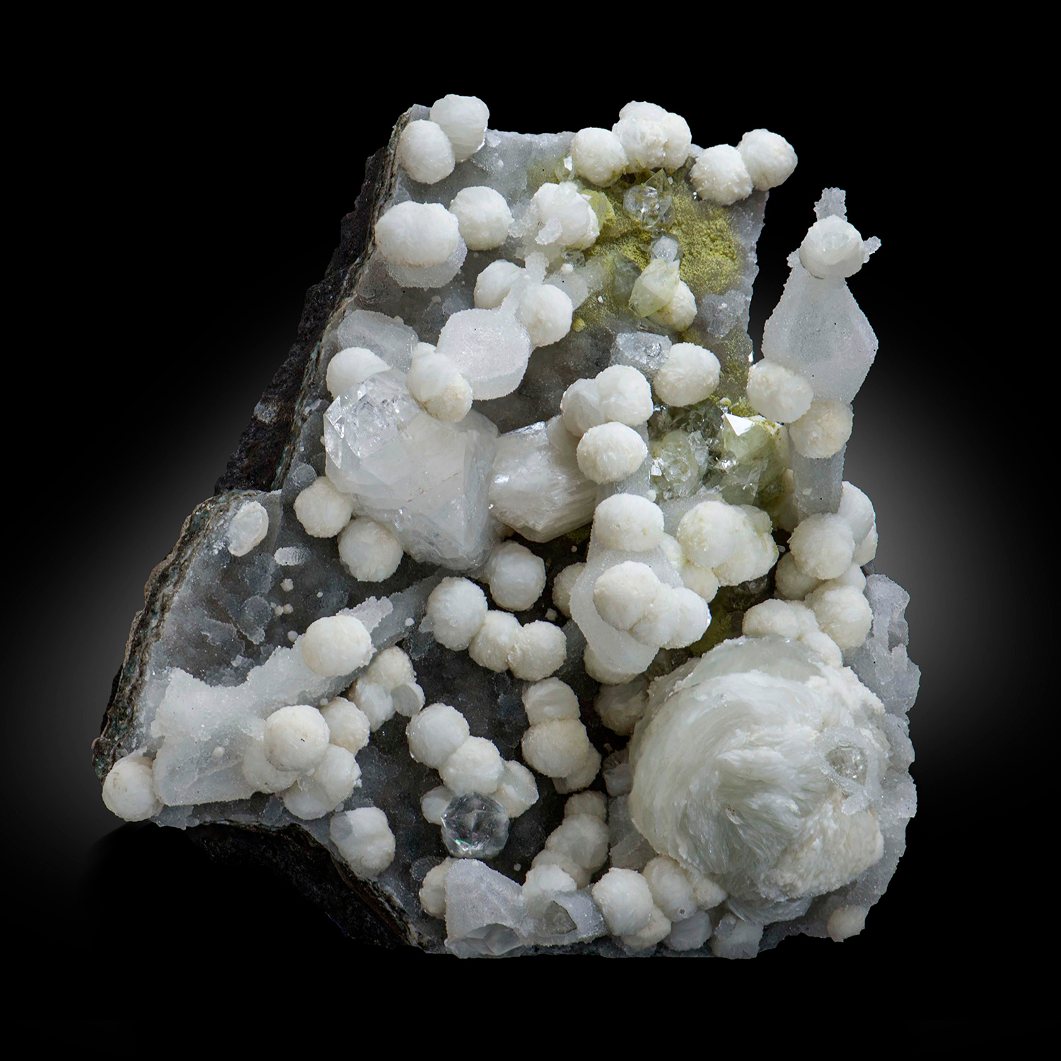 Green Apophyllite with sale Calcite & Gyrolite Crystal